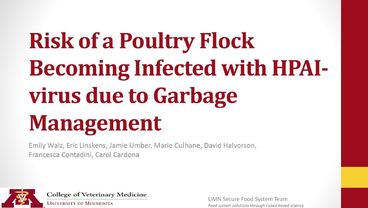 Risk of a Poultry Flock Becoming Infected with HPAI-virus due to Garbage Management